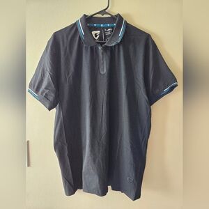 FRIED DENIM Mens Black 1/4 Zip Polo Short Sleeve Shirt,Size XL